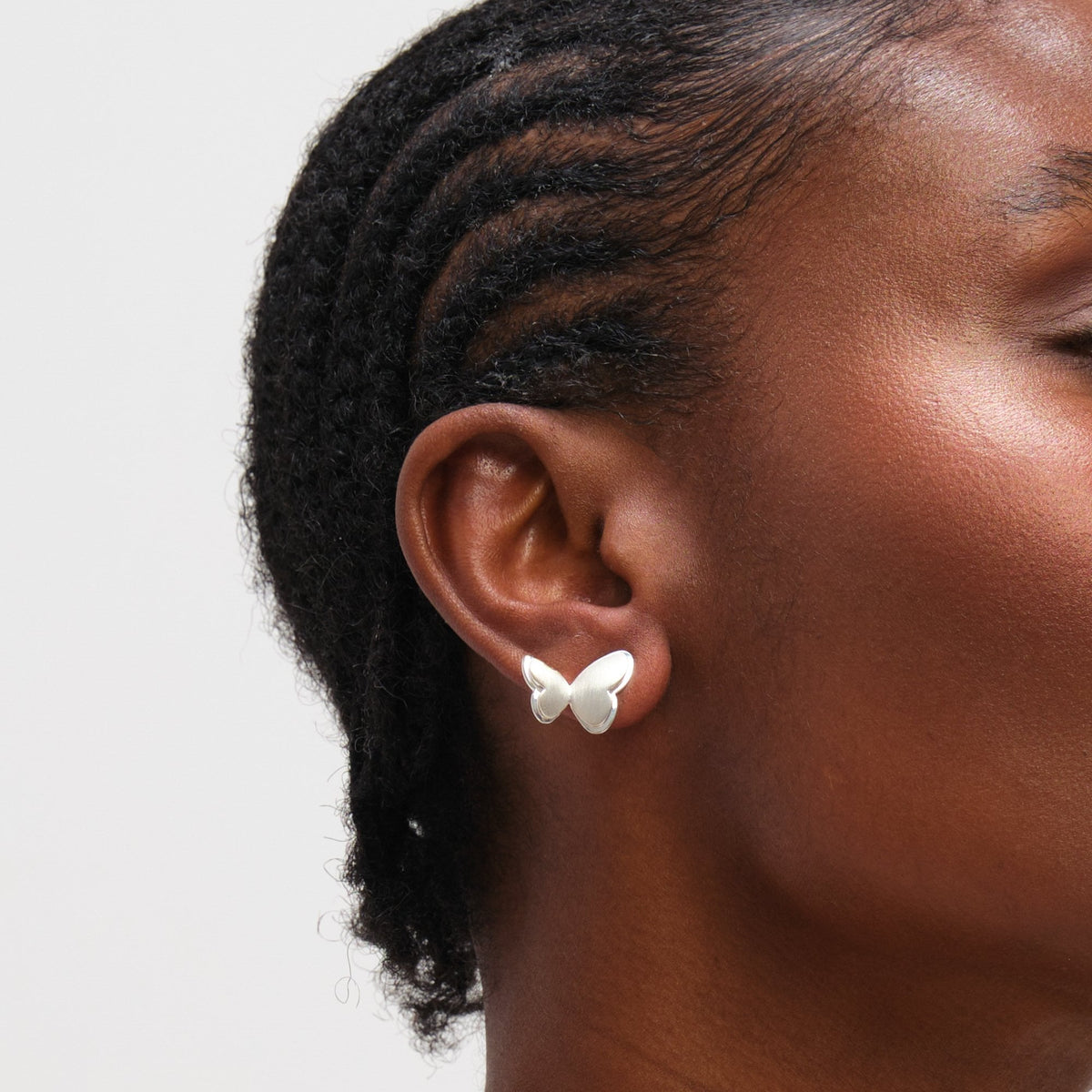 Inicio Sterling Silver Satin Butterfly Earrings