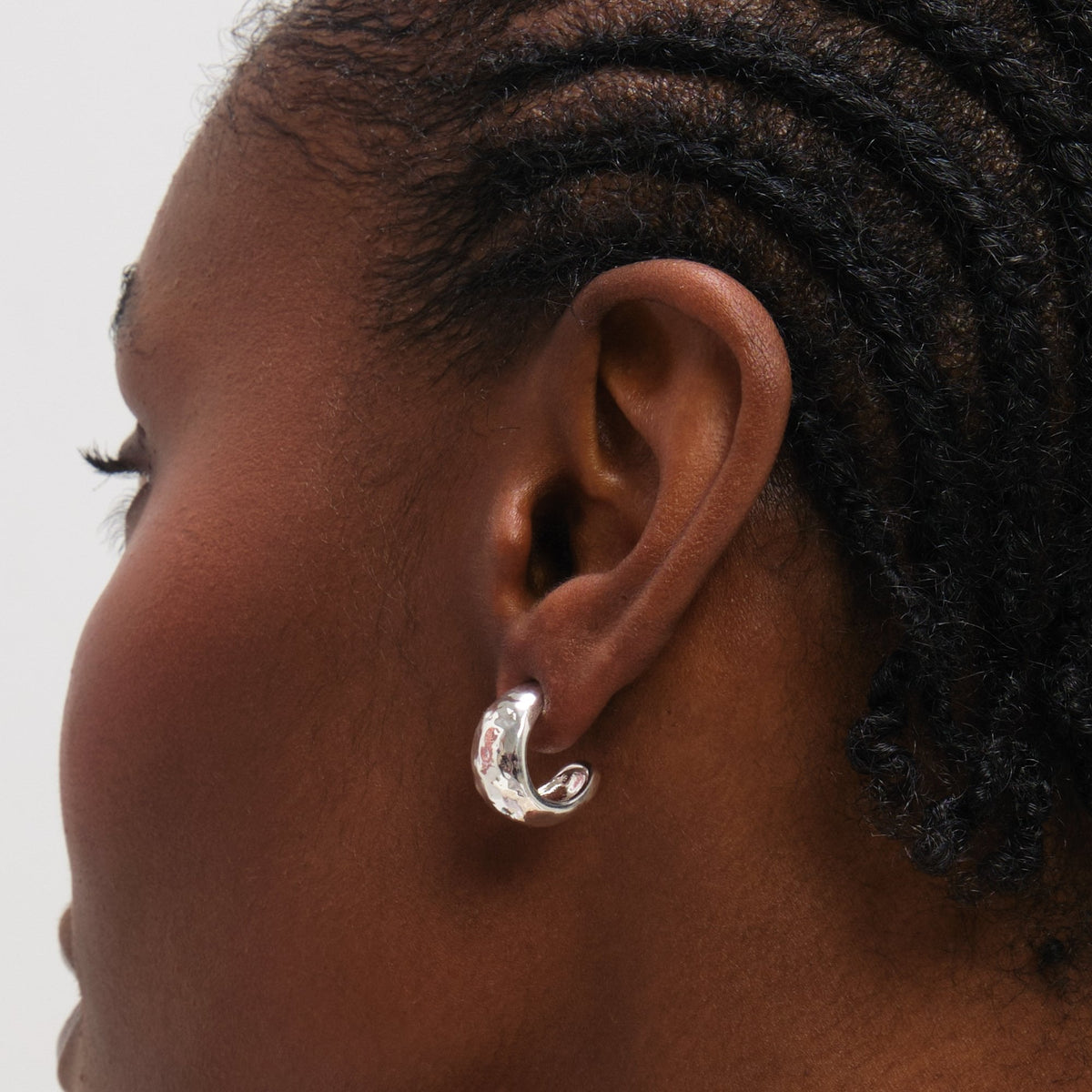 Inicio Sterling Silver Molten Hoop Earrings