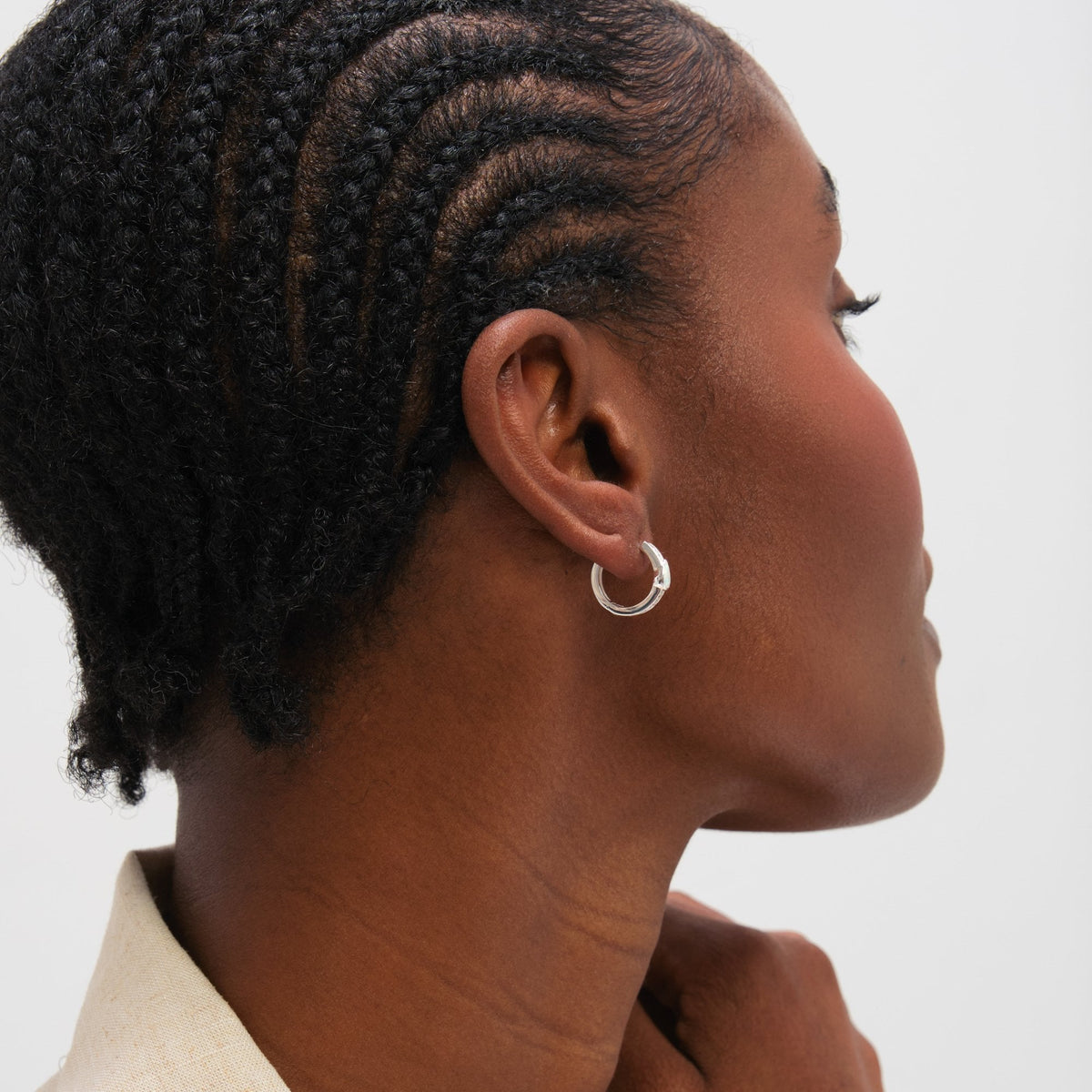 Inicio Sterling Silver Opal Huggie Hoops