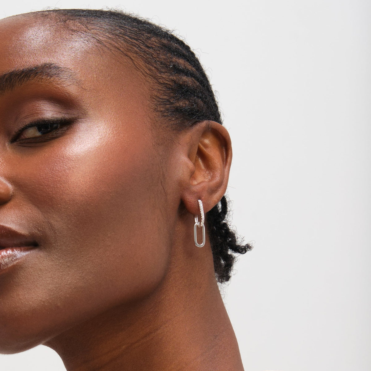 Inicio Sterling Silver Polished Double Link Drop Earrings