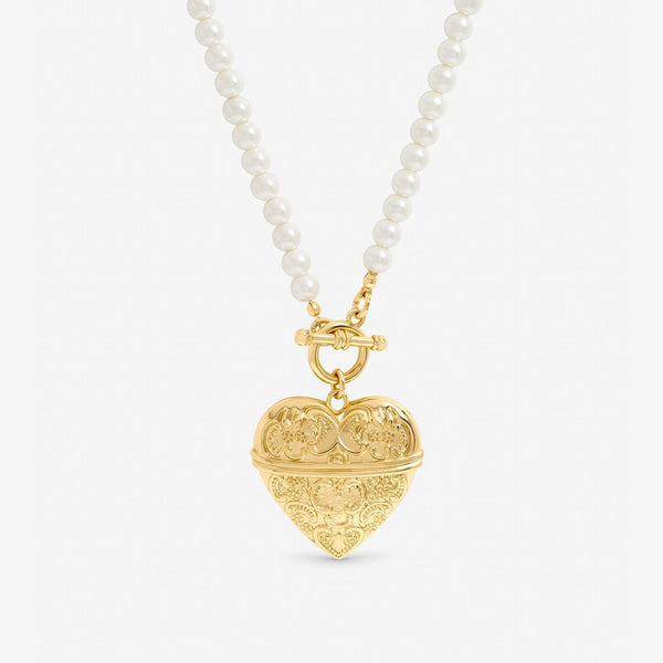 Mood Gold Plated Engraved Heart Necklace