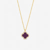 Jon Richard Gold Plated and Purple Clover Pendant Necklace