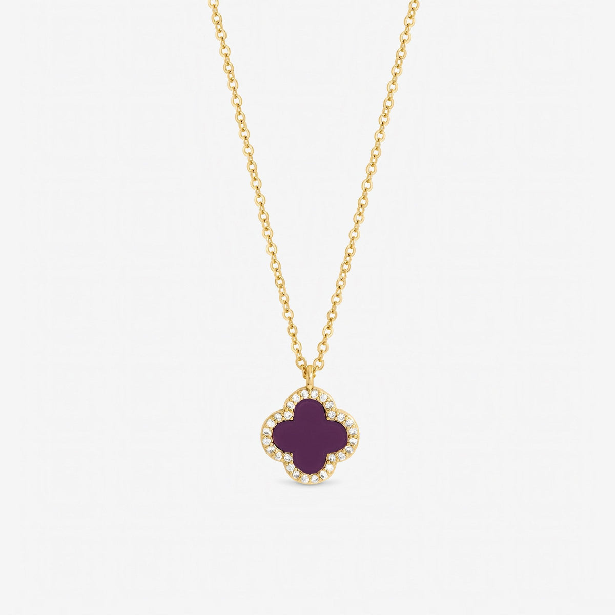 Jon Richard Gold Plated and Purple Clover Pendant Necklace