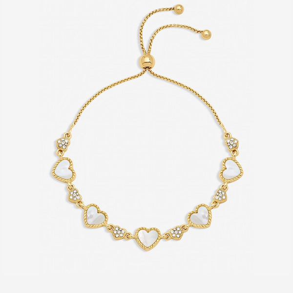 Jon Richard Gold Plated Pave and Mother of Pearl Heart Toggle Bracelet