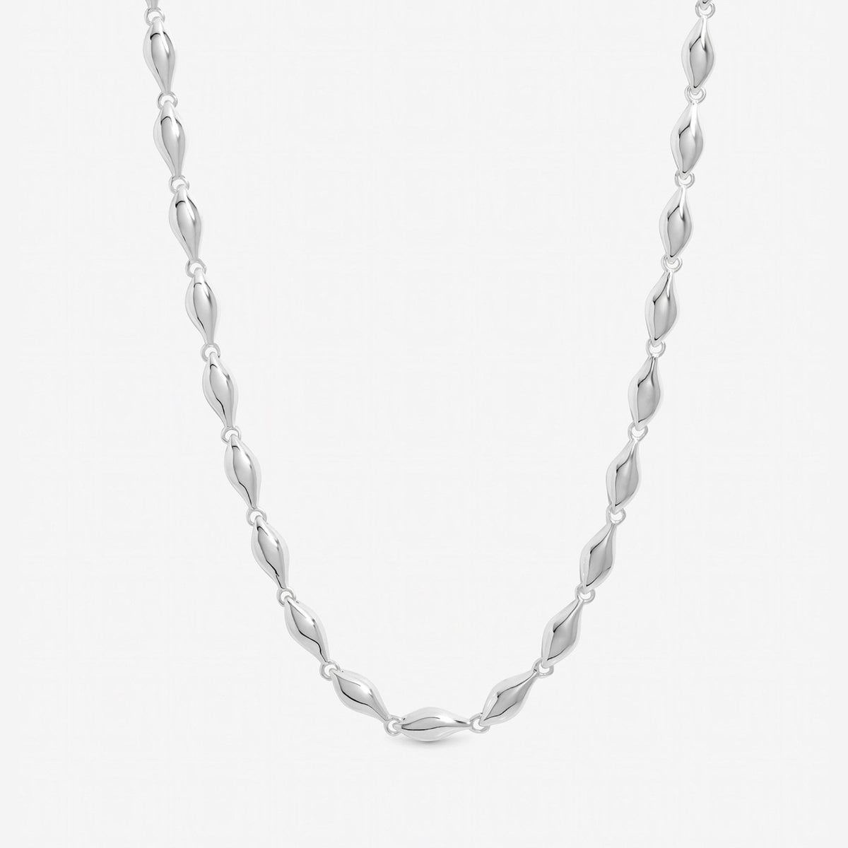 Inicio Sterling Silver Polished Wave Necklace - Gift Pouch