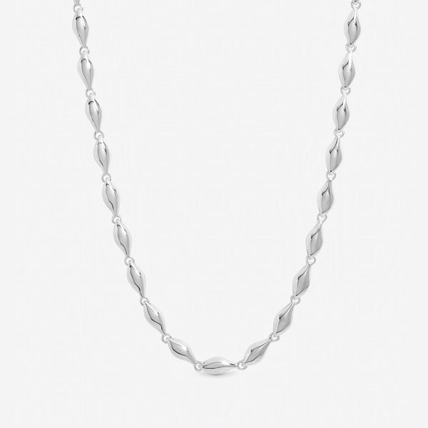 Inicio Sterling Silver Polished Wave Necklace - Gift Pouch