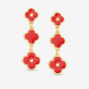 Mood Gold Plated and Coral Clover Drop Earrings