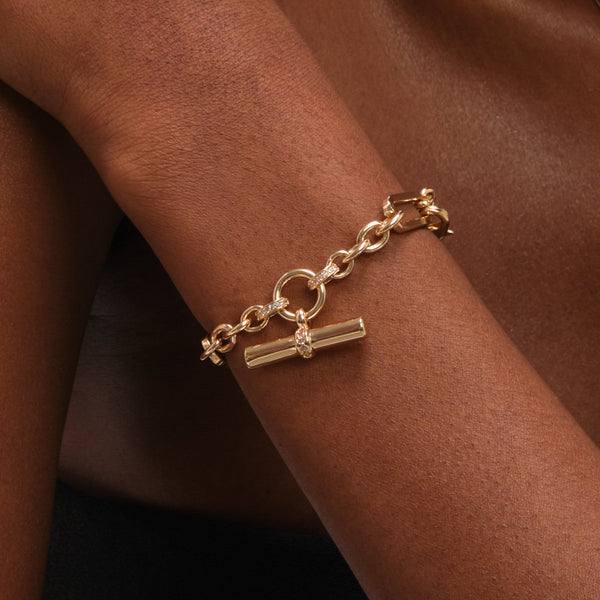 Jon Richard Gold Plated Luxe T-Bar Bracelet