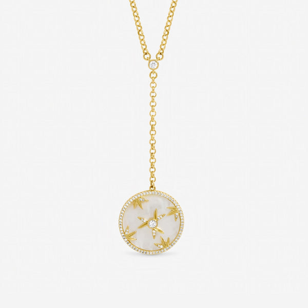 Jon Richard Gold Plated and Mother of Pearl Fan Pendant
