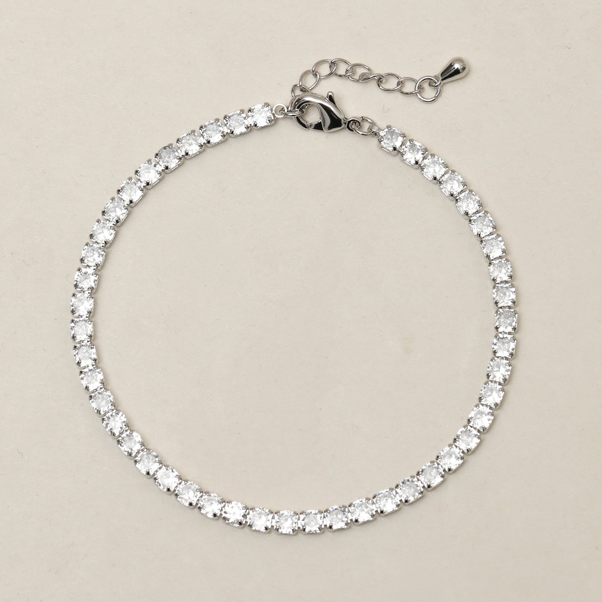 Jon Richard Rhodium Plated and Cubic Zirconia Round Tennis Bracelet