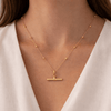 Jon Richard Gold Plated Waterproof T-Bar Necklace