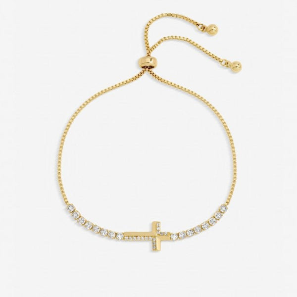 Jon Richard Gold Plated and Crystal Cross Toggle Bracelet