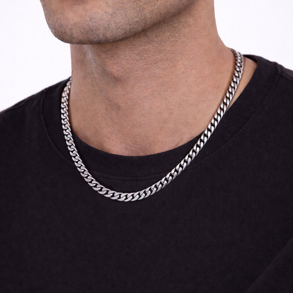 Inicio Men's Steel Waterproof Curb Chain Necklace - Gift Pouch