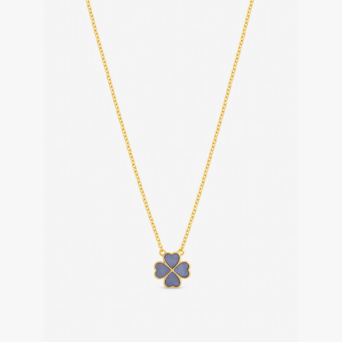 Jon Richard Gold Plated and Lilac Heart Clover Pendant Necklace