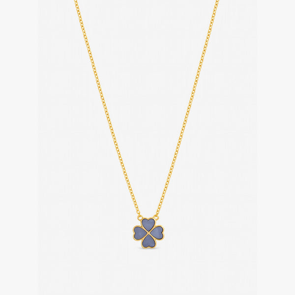 Jon Richard Gold Plated and Lilac Heart Clover Pendant Necklace