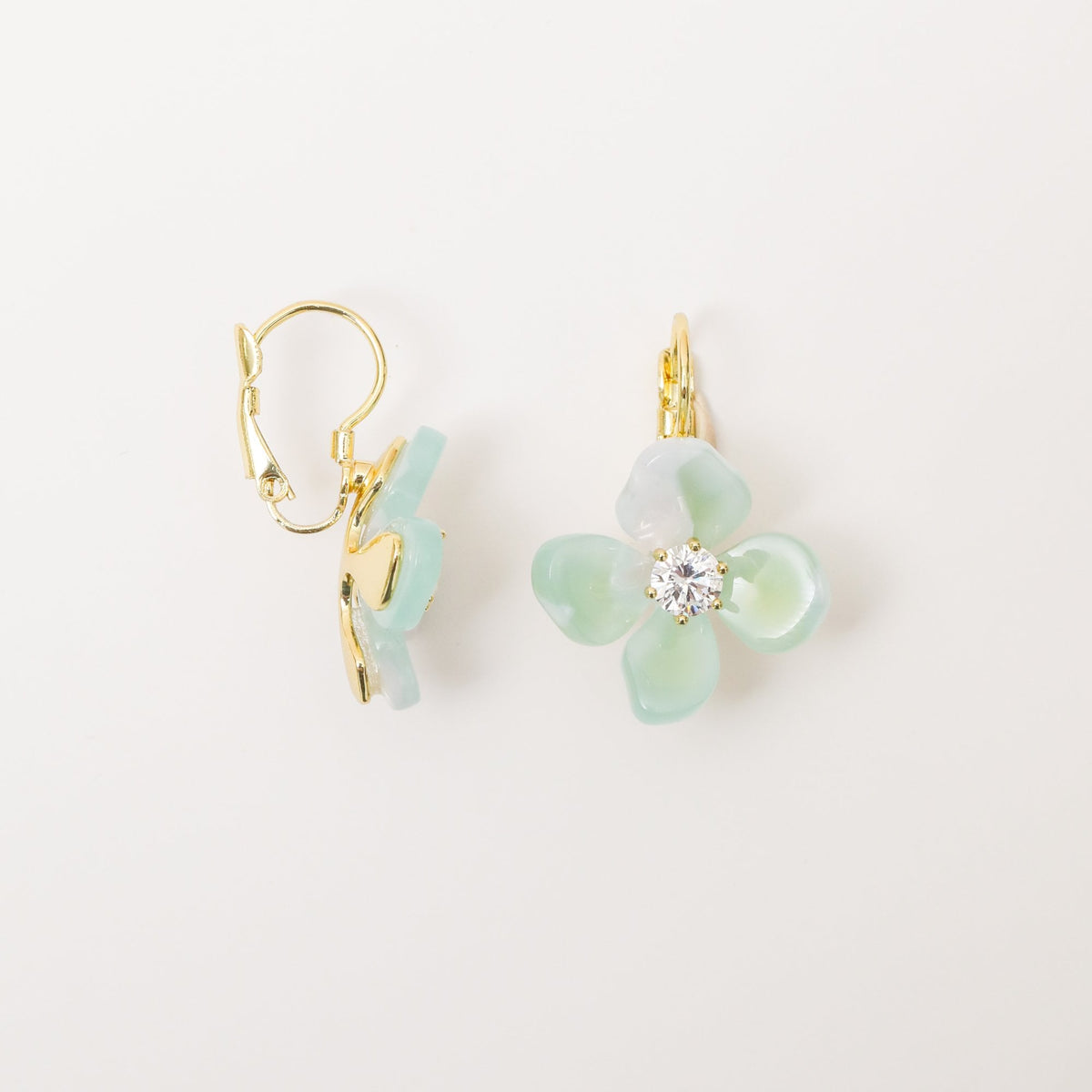 Jon Richard Gold Plated Resin Flower Drop Earrings