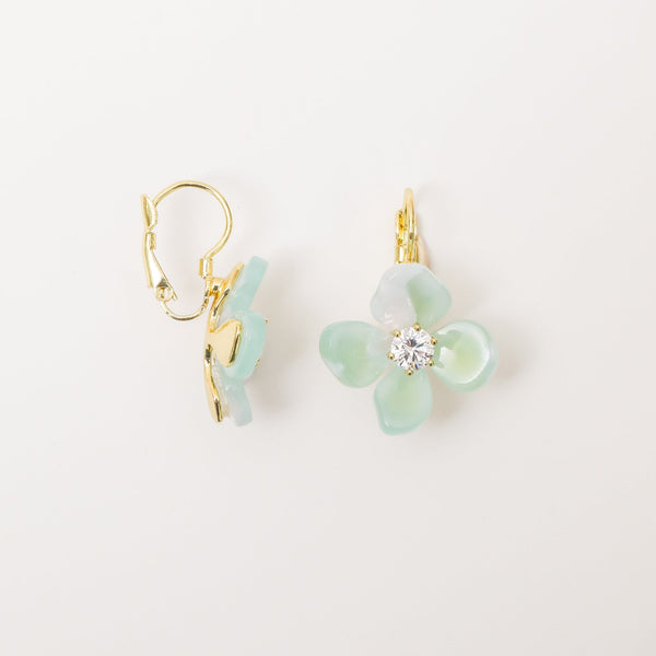 Jon Richard Gold Plated Resin Flower Drop Earrings