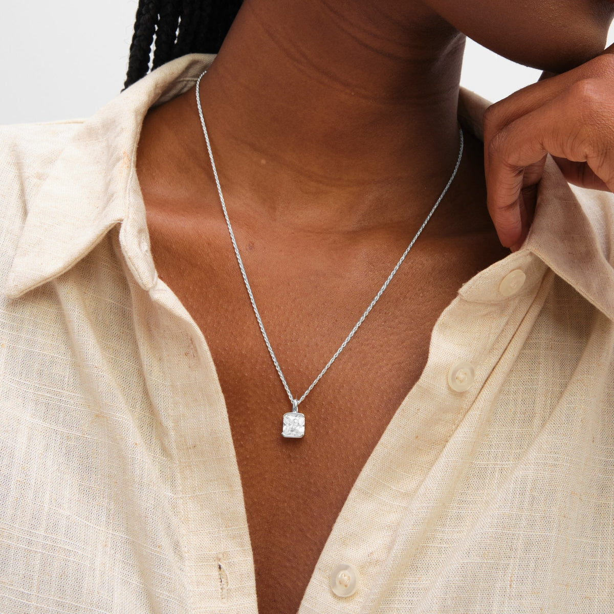 Inicio Sterling Silver Cushion Pendant - Gift Pouch