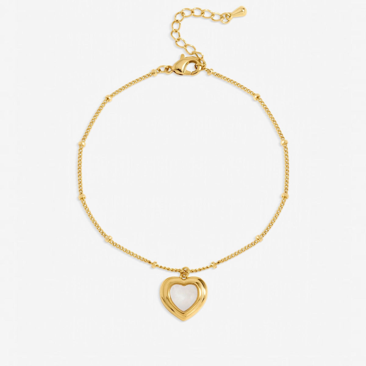 Inicio Gold Plated Mother of Pearl Heart Bracelet - Gift Pouch