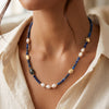 Jon Richard Lapis and Pearl Beaded Necklace