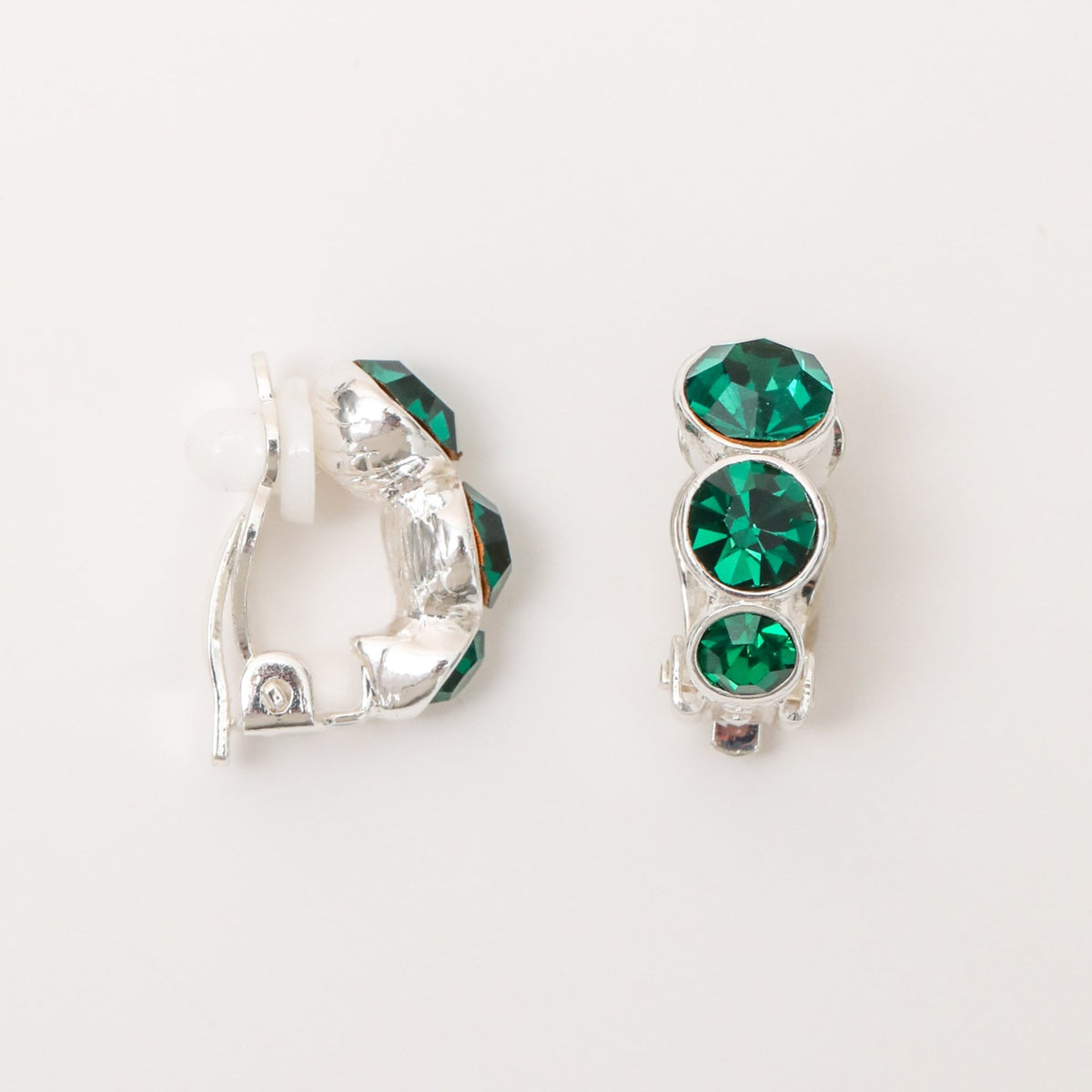 Jon Richard Silver Plated Graduated Crystal Round Clip Earrings