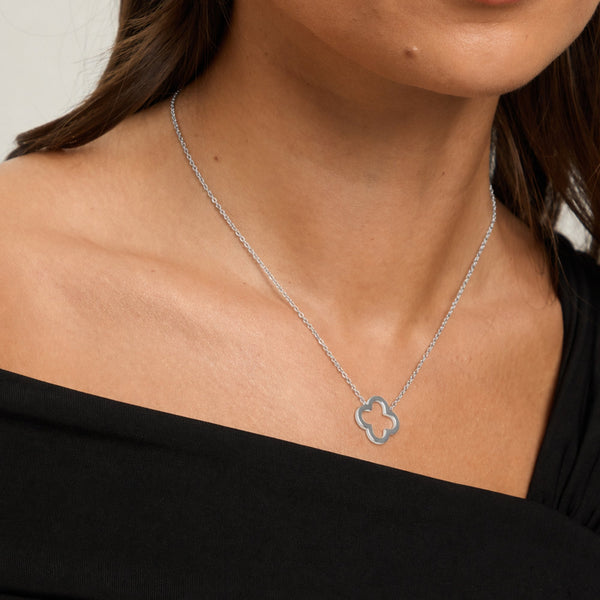 Jon Richard Sterling Silver Plated Waterproof Clover Necklace