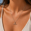 Jon Richard Platinum Plated Waterproof T-Bar Necklace