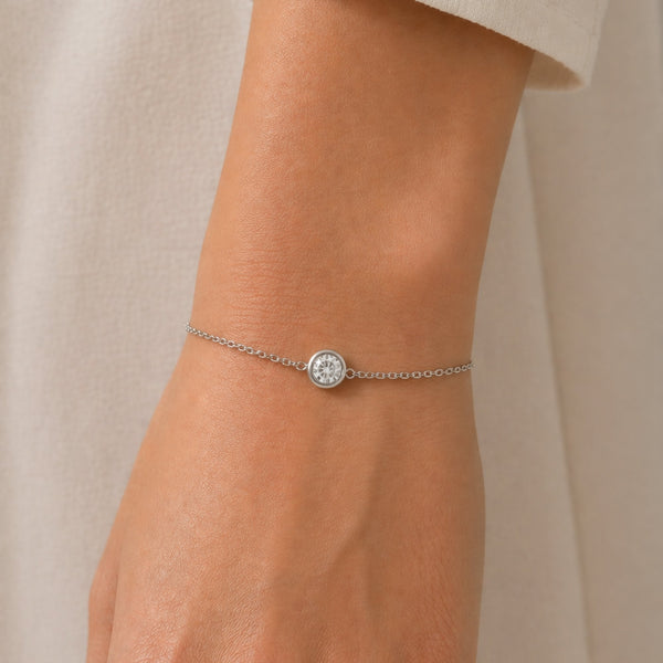 Jon Richard Sterling Silver Plated Waterproof Bezel Bracelet