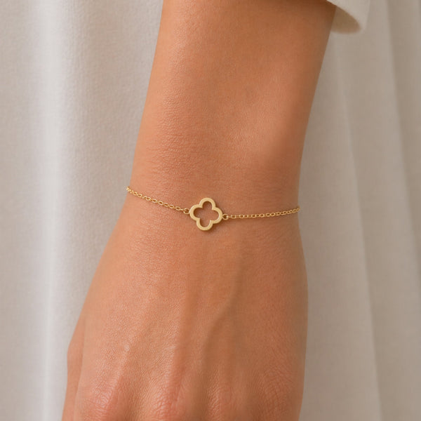 Jon Richard Gold Plated Waterproof Clover Bracelet