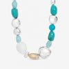 Mood Silver and Turquoise Resin Necklace