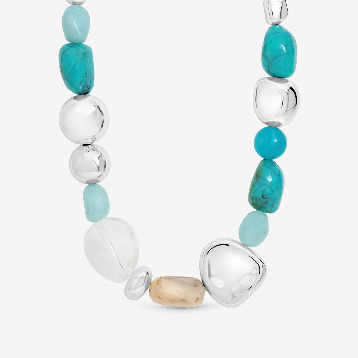 Mood Silver and Turquoise Resin Necklace