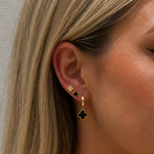 Jon Richard Gold Plated Waterproof Clover Earrings - Pack of 3