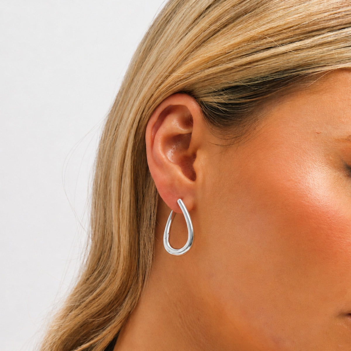 Jon Richard Silver Plated Twist Hoop Earrings
