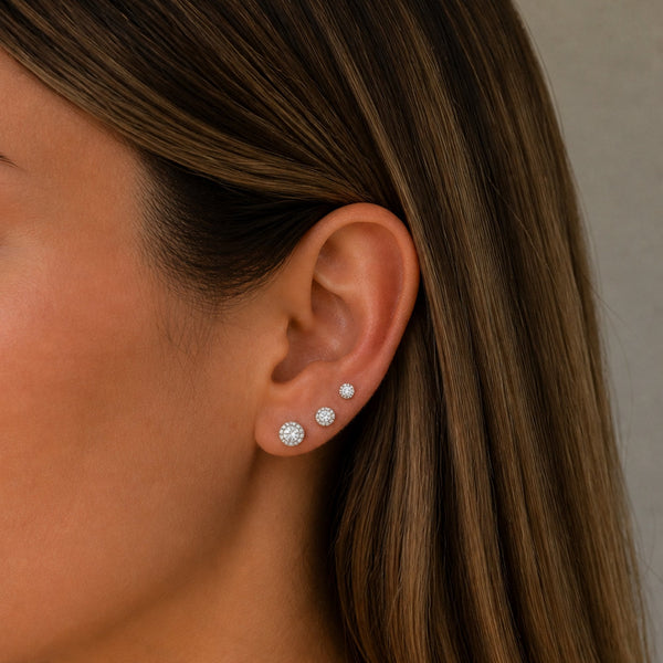 Jon Richard Silver Plated and Crystal Halo Earrings - Multipack