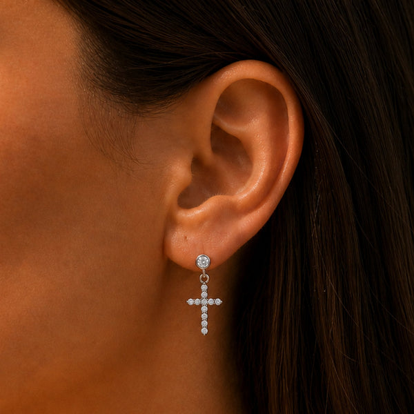 Jon Richard Rhodium Plated Cubic Zirconia Earrings
