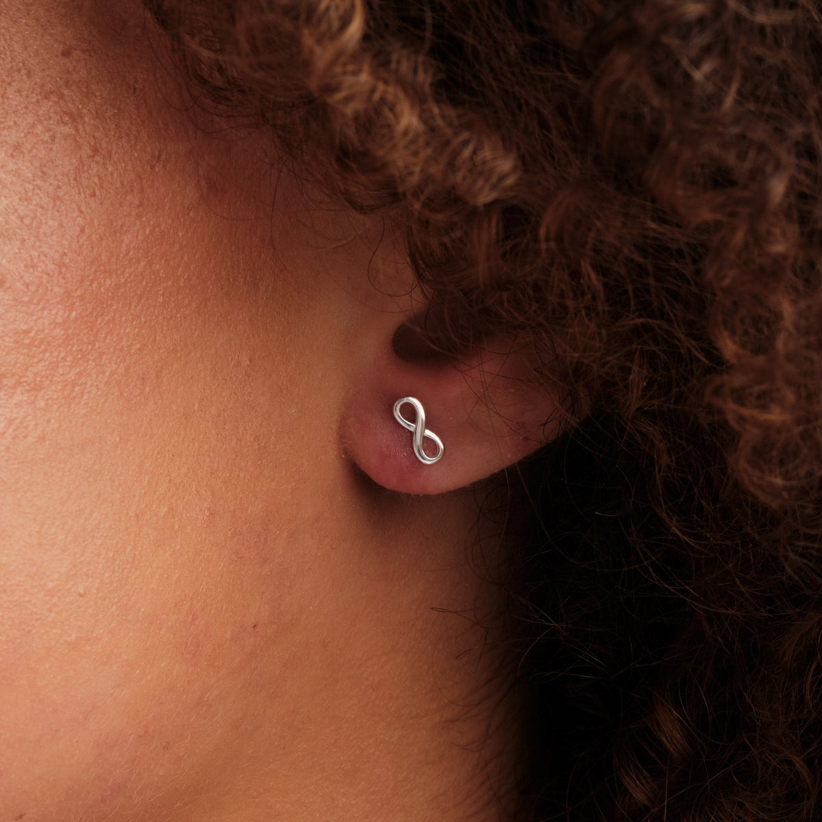 Simply Silver 925 Sterling Silver Mini Infinity Stud Earrings