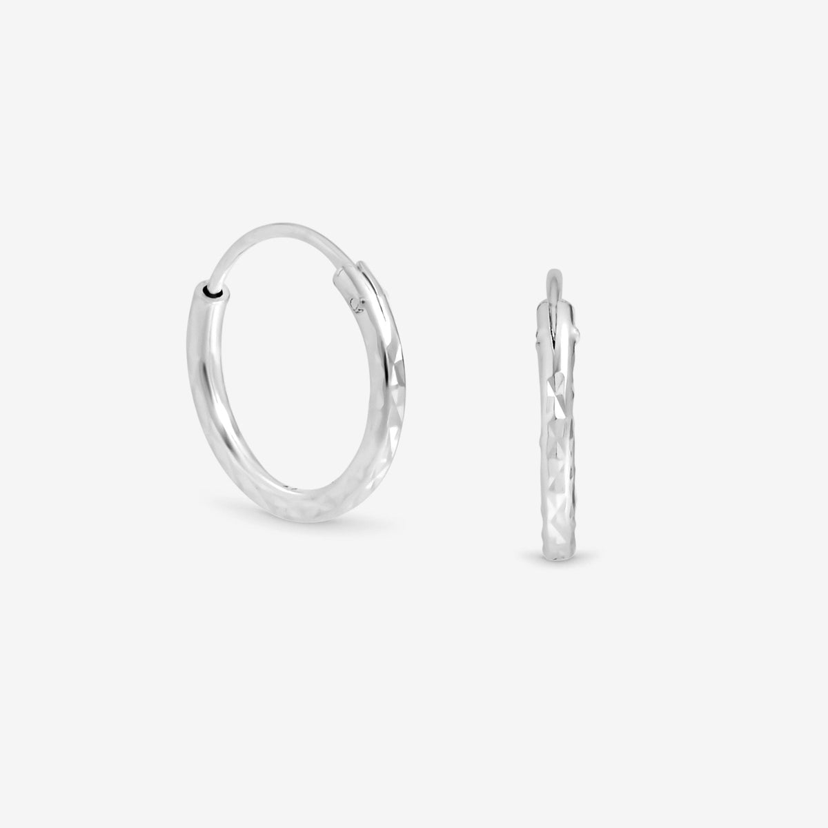 Simply Silver 925 Sterling Silver Simply Silver Mini Diamond Cut Hoops