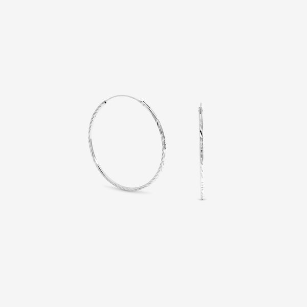 Simply Silver 925 Sterling Silver 20mm Sleeper Hoop Earrings