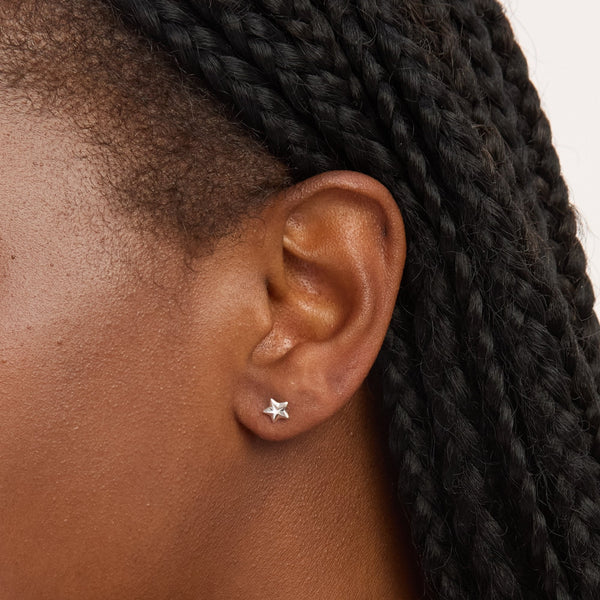 Simply Silver 925 Sterling Silver Mini Polished Star Stud Earrings