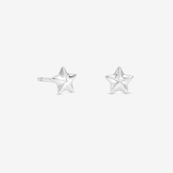 Simply Silver 925 Sterling Silver Mini Polished Star Stud Earrings
