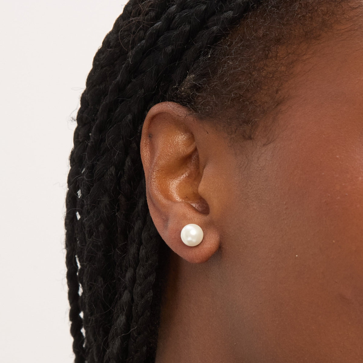 Simply Silver 925 Sterling Silver 8mm Pearl Stud Earrings