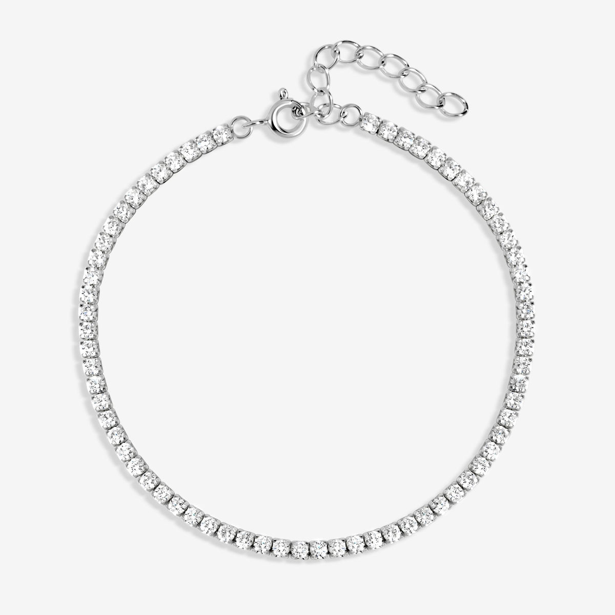 Simply Silver 925 Sterling Silver Cubic Zirconia Fine Tennis Bracelet - Gift Pouch