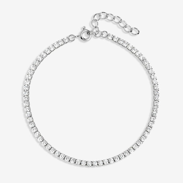Simply Silver 925 Sterling Silver Cubic Zirconia Fine Tennis Bracelet - Gift Pouch