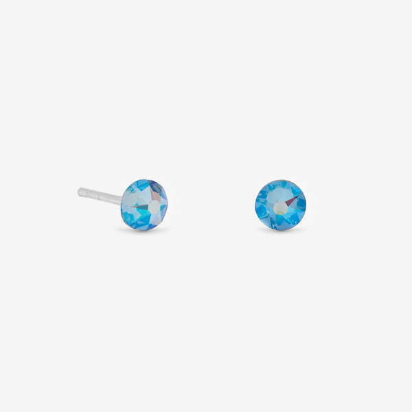 Simply Silver 925 Sterling Silver 4mm Light Sapphire Studs
