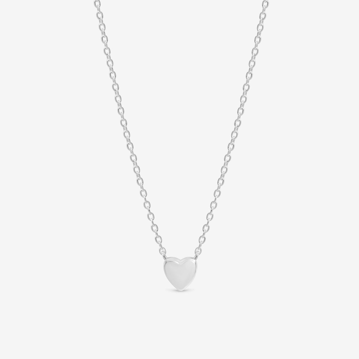 Simply Silver 925 Sterling Silver Fine Polished Heart Necklace - Gift Pouch