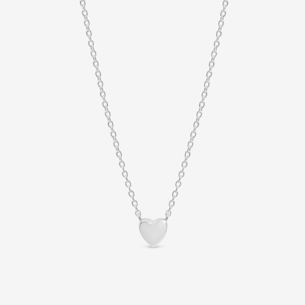 Simply Silver 925 Sterling Silver Fine Polished Heart Necklace - Gift Pouch
