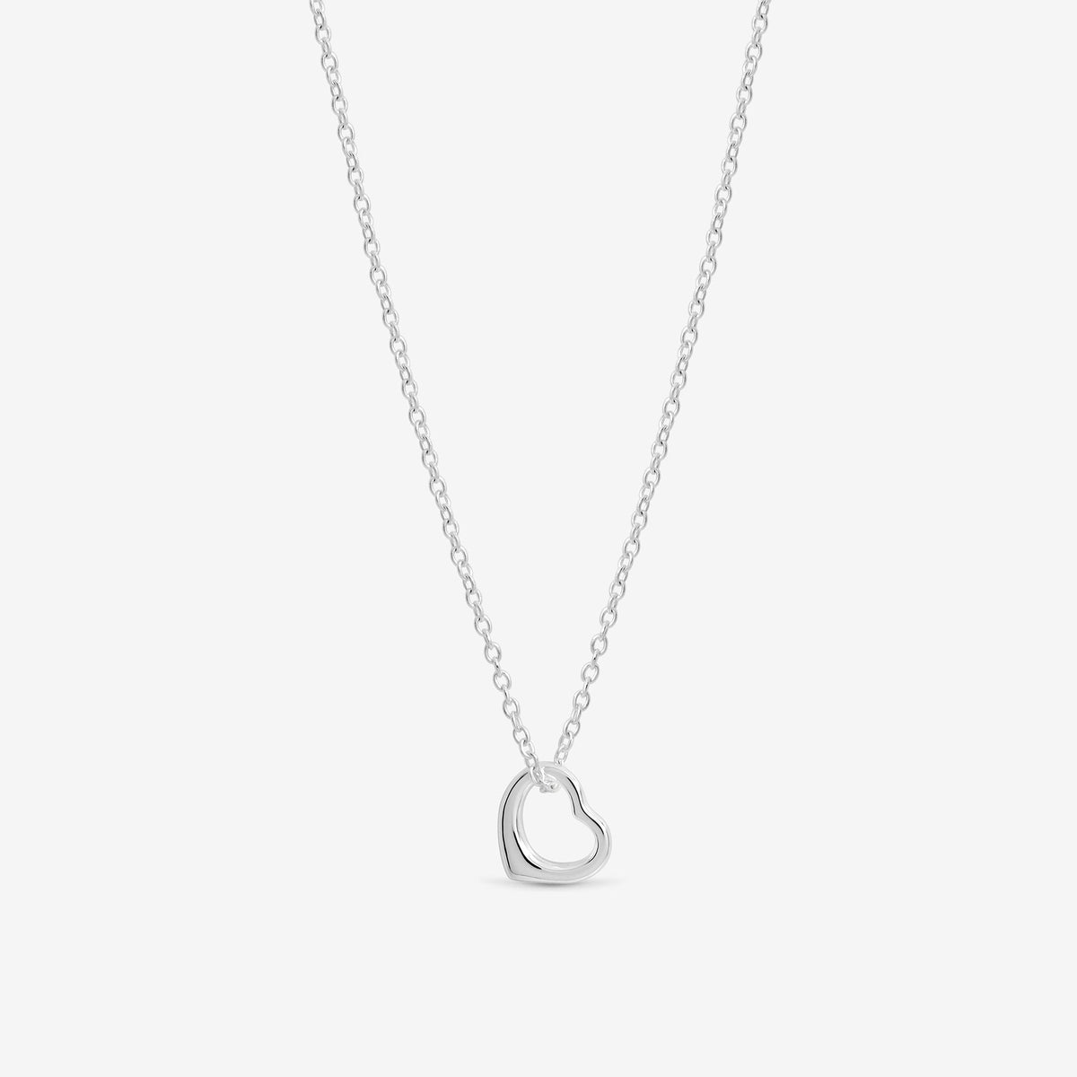 Simply Silver 925 Sterling Silver Open Heart Necklace - Gift Pouch
