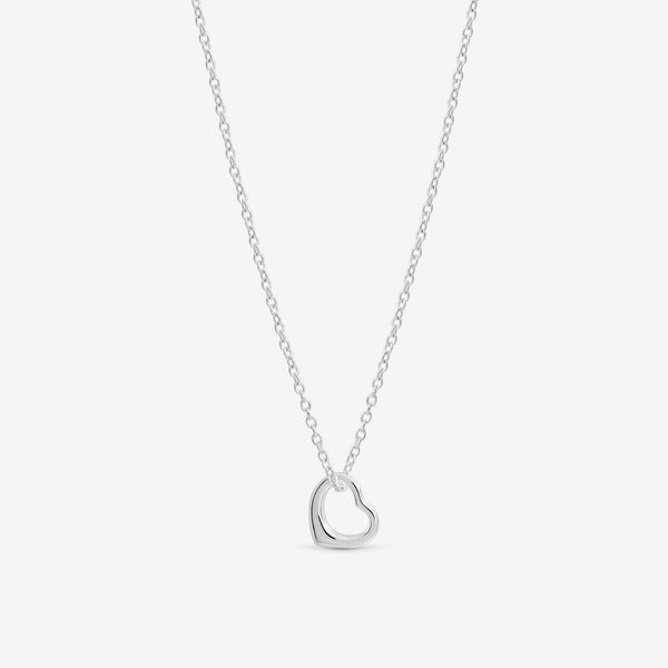 Simply Silver 925 Sterling Silver Open Heart Necklace - Gift Pouch