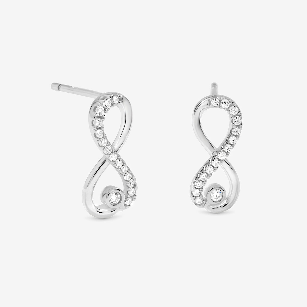 Simply Silver 925 Sterling Silver Infinity Stud Earrings