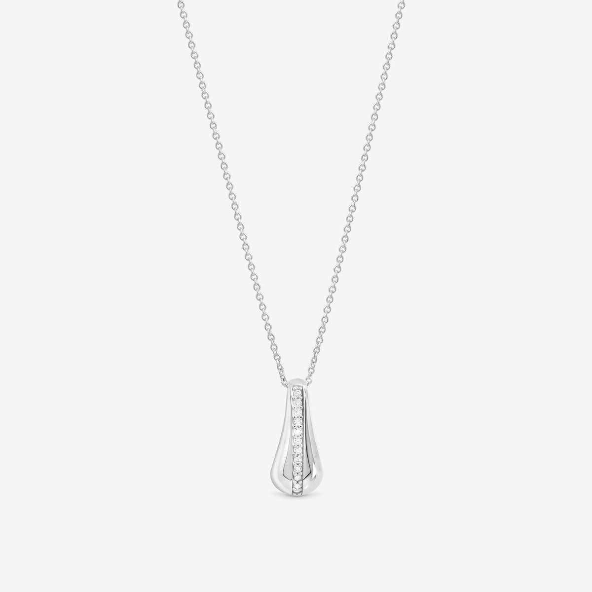 Simply Silver 925 Sterling Silver Pave Nugget Pendant - Gift Pouch